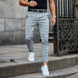 Chinohose Herren | Kariertes Design & schlanke Silhouette – Blau