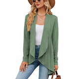Sophia | Elegante Lange Strickjacke Für Damen – Salbeigrün