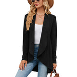 Sophia | Elegante Lange Strickjacke Für Damen – Schwarz