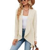 Sophia | Elegante Lange Strickjacke Für Damen – Aprikose