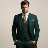 Clemens | Dreiteiliger Herrenanzug Slim Fit Frühling – Grün