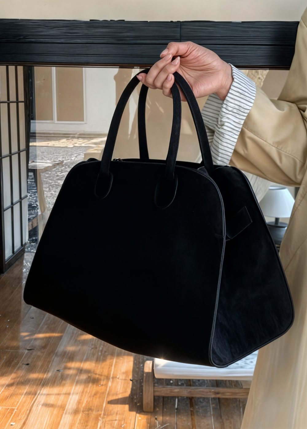 Vegane Wildleder Schultertasche Damen – Kleine Handtasche mit Magnetverschluss