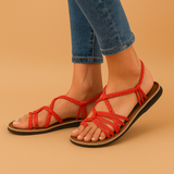 Farbenfrohe Sommersandalen für Damen – Rot