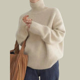 Martina | Damen Rollkragenpullover aus Merinowolle – Beige