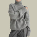 Martina | Damen Rollkragenpullover aus Merinowolle – Grau