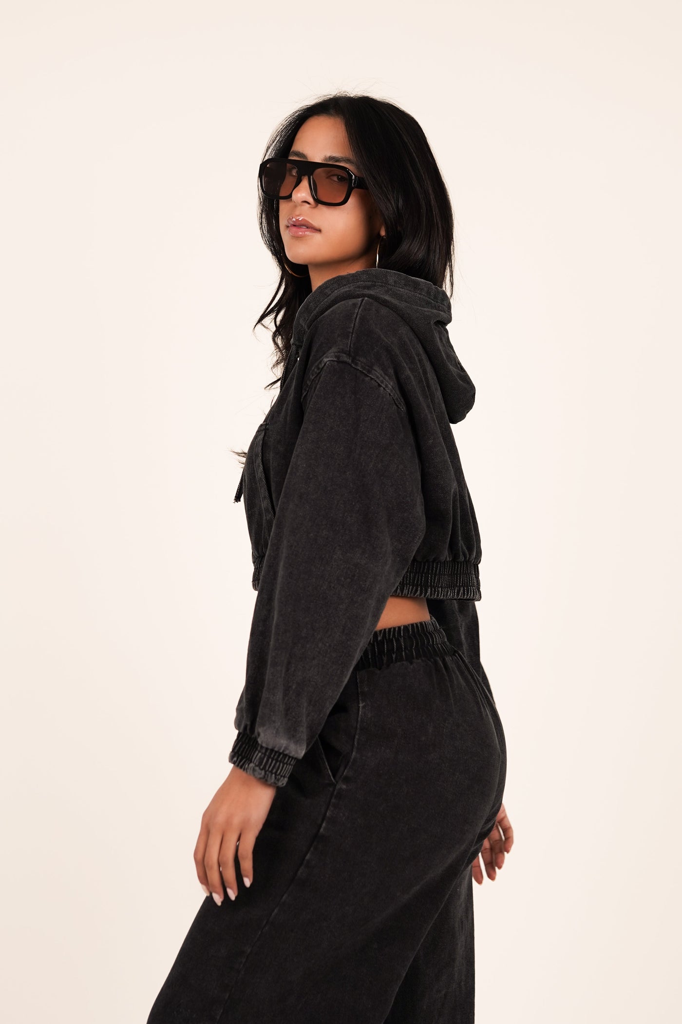 Jillian - Gekürzte Jeansjacke schwarz