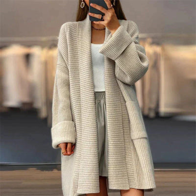 Langer Gestrickter Cardigan Für Damen | Warm