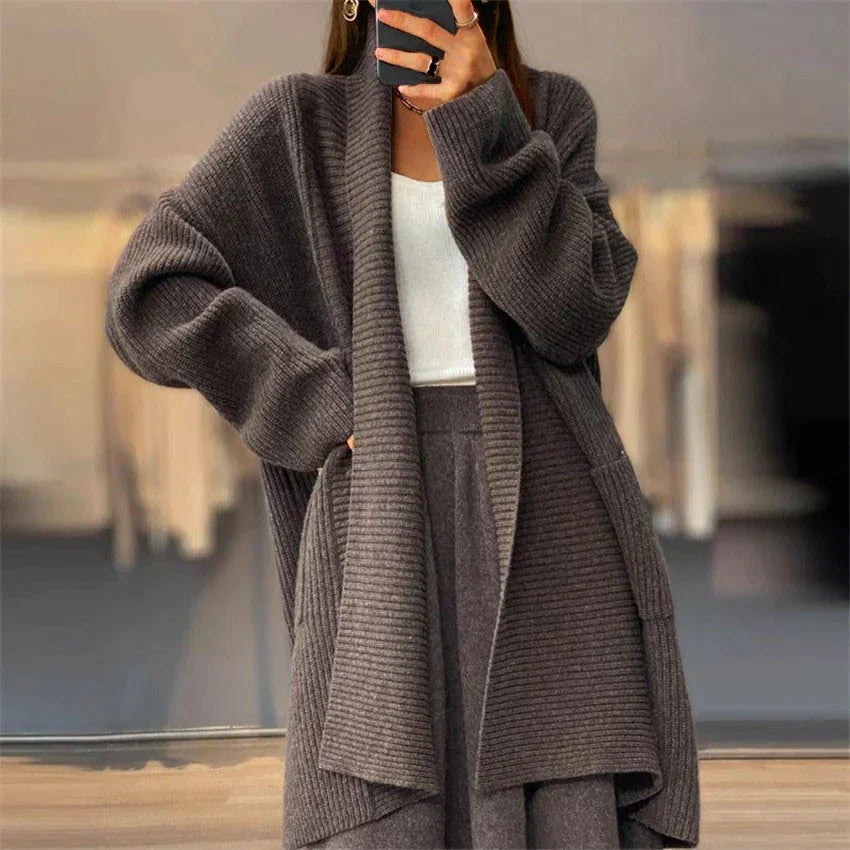 Langer Gestrickter Cardigan Für Damen | Warm