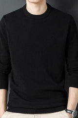 Edgar | Herren Warmer Lässiger Langarm-Pullover – Schwarz
