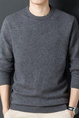 Edgar | Herren Warmer Lässiger Langarm-Pullover – Grau