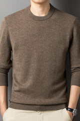 Edgar | Herren Warmer Lässiger Langarm-Pullover – Braun