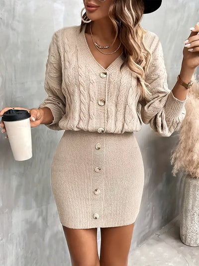 Elegantes Damen Bodycon-Kleid mit V-Ausschnitt - Figurbetont und Zeitlos