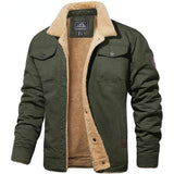 Richard | Herren Warme Fleecejacke mit Knopfleiste – Grün