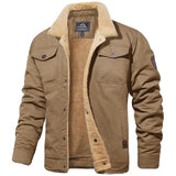 Richard | Herren Warme Fleecejacke mit Knopfleiste – Khaki