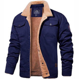 Richard | Herren Warme Fleecejacke mit Knopfleiste – Marineblau