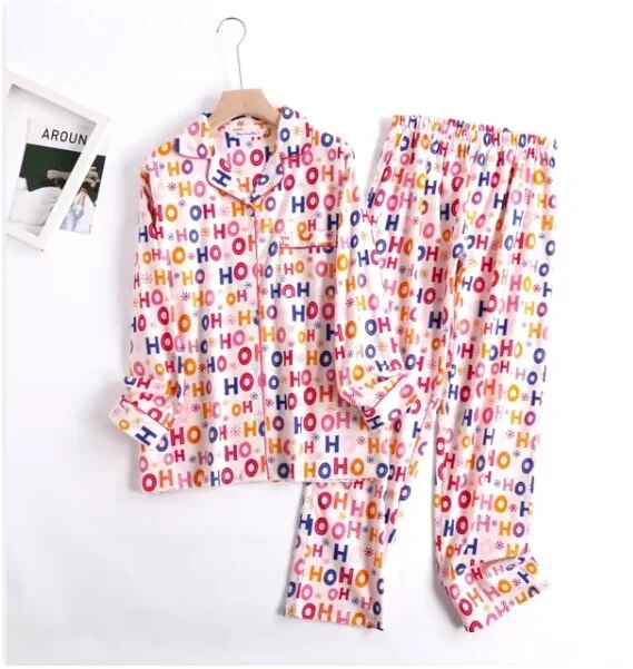 Bequemes Damen Pyjama-Set mit lebendigen Mustern | Zweiteiler