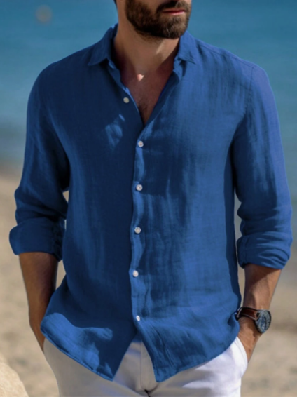 Komfortables Leinen Herren Hemd