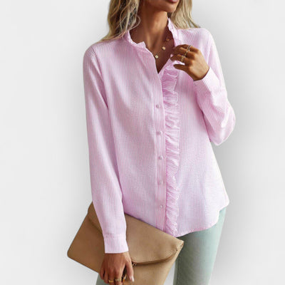 Elegante Damen Rüschenbluse