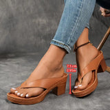 Orthopädische Sandalen mit Absatz für Damen aus veganem Leder – Braun