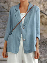 Damen-Blazer Mit Entspannter Passform - Emilia – Hellblau