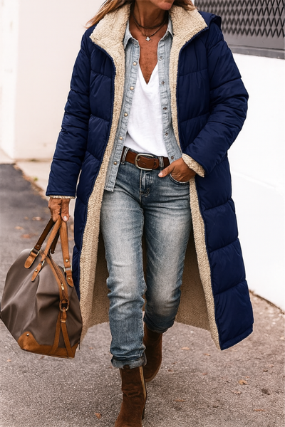 Damen-Daunenjacke mit Kapuze und Reißverschluss – warm, stilvoll für den Alltag und auf Reisen