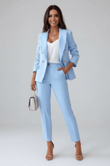 Damen Hosenanzug Set – Hellblau