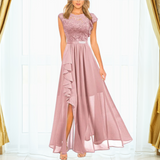 Damen-Maxikleid aus Spitze: Elegante Leichtigkeit für Hochzeitsgäste – Rosa