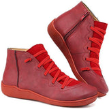 Damen Orthopädische Stiefelette | Komfort & Rutschfest – Rot