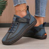 Damen-Sneaker mit strukturiertem Stoff und Schnürsenkeln – Dunkelblau