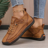 Damen-Sneaker mit strukturiertem Stoff und Schnürsenkeln – Braun