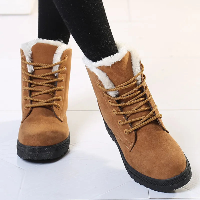 Lässige Knöchel Winterstiefel mit Wollfutter für Damen | Ideal für das tägliche Tragen