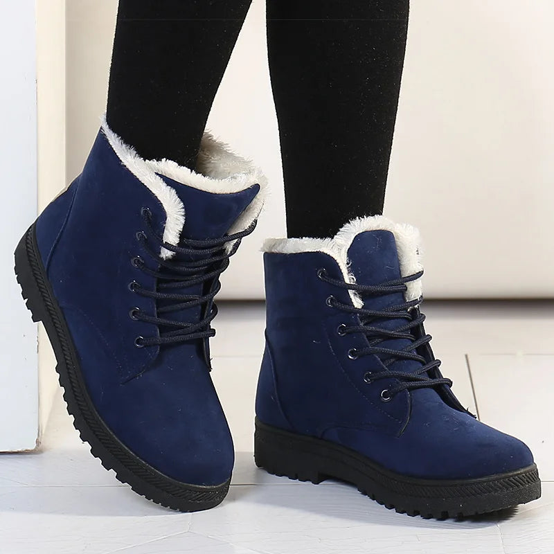 Lässige Knöchel Winterstiefel mit Wollfutter für Damen | Ideal für das tägliche Tragen