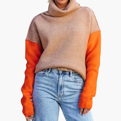 Damen Rollkragenpullover mit lockerem Schnitt