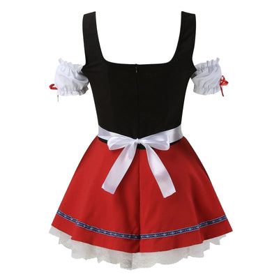 Damen Dirndl Kleid Baumwolle Festlich Verspielt