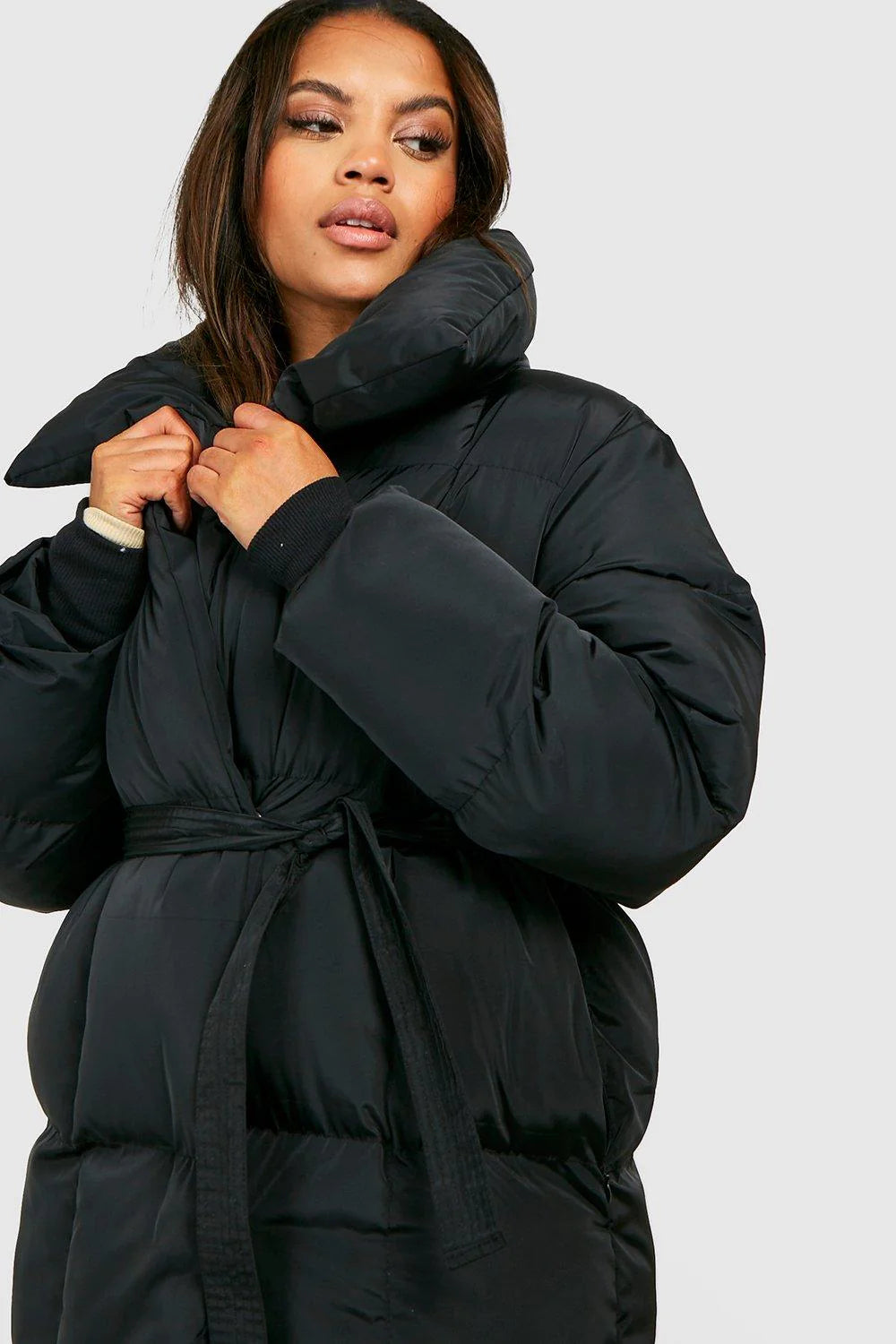 Damen Gewatteierte Parka Elegante Winterjacke