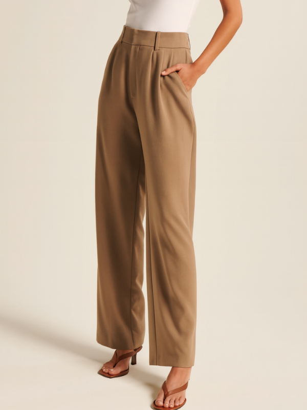 Damen Hochtaillierte Hose mit Weitem Bein – Stylische Freizeithose für jeden Anlass