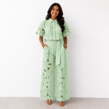 Damen Set Isabela: Elegante Bluse und Hose für besondere Anlässe – Grün