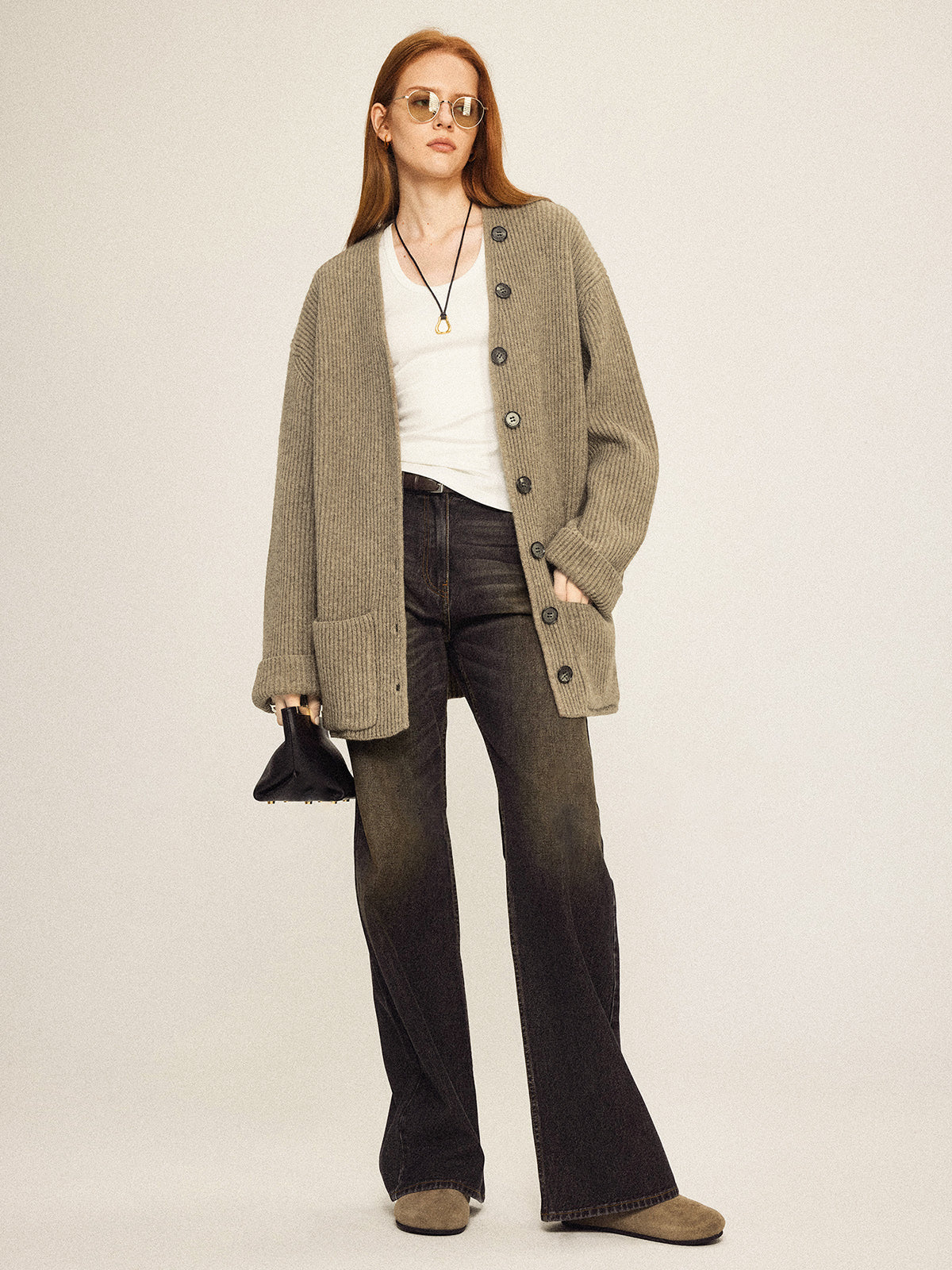 Damen Strickjacke Klassisch Elegante Cardigan