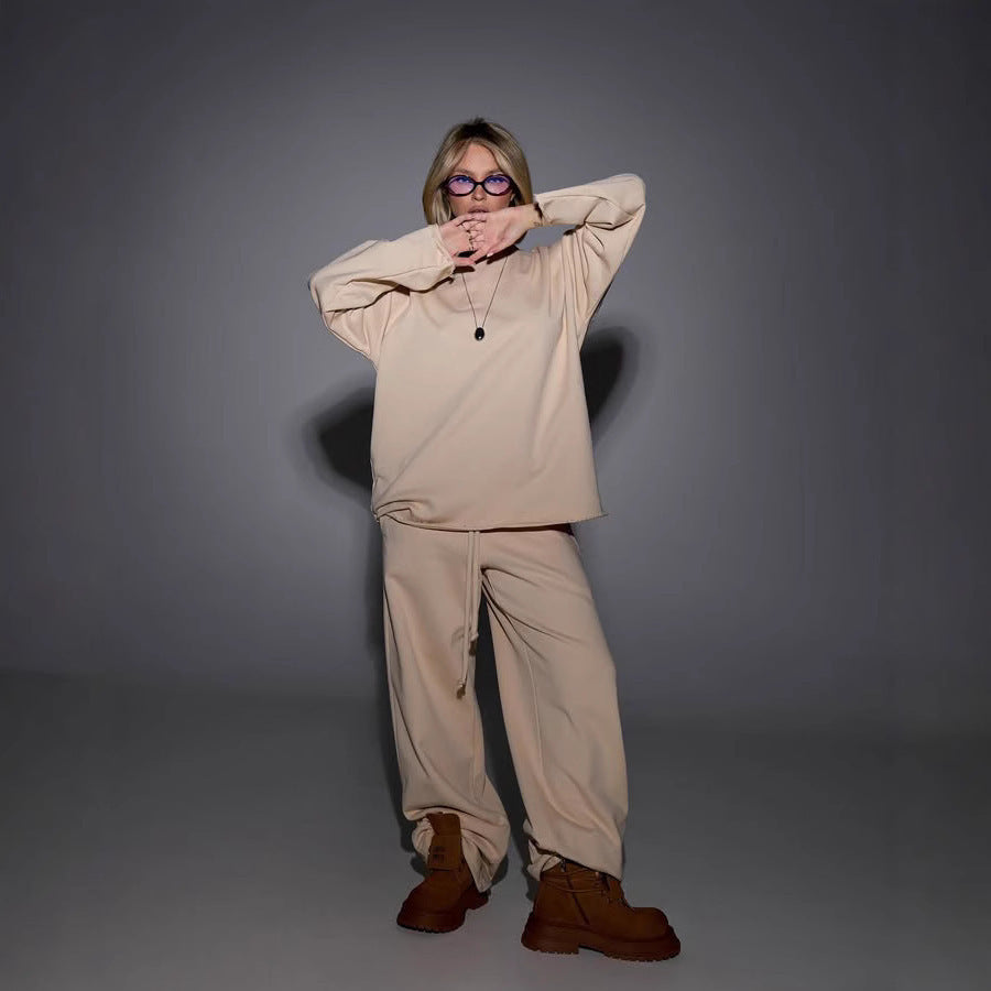 Damen Sweatshirt Set aus Weichem Stoff im Modernen Stil