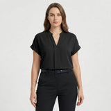 Damenbluse Damen | Locker tailliert & Pflegeleichter Look – Schwarz