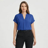 Damenbluse Damen | Locker tailliert & Pflegeleichter Look – Blau
