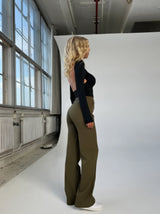 Damenhose | Hohe Taille & Gerade Beine – Grün