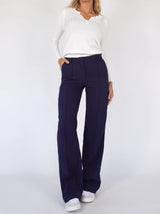 Damenhose | Hohe Taille & Gerade Beine – Blau