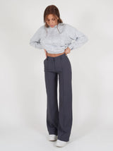 Damenhose | Hohe Taille & Gerade Beine – Grau