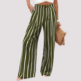 Damenhose | Weites Bein & High-Waist-Komfort – Grün