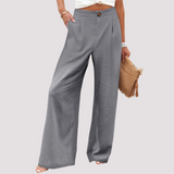 Damenhose | Weites Bein & High-Waist-Komfort – Grau