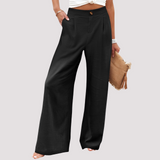 Damenhose | Weites Bein & High-Waist-Komfort – Dunkelgrau