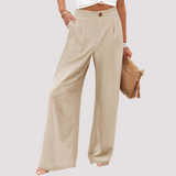 Damenhose | Weites Bein & High-Waist-Komfort – Aprikos
