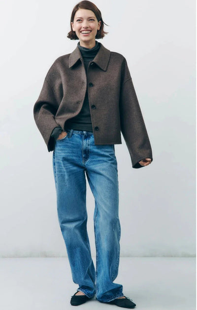 Damenjacke Übergröße Elegant Wärmendes Material Modern Stil