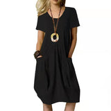 Damenkleid Tunika Damen | Taschenkomfort & Sofort Gepflegt – Schwarz